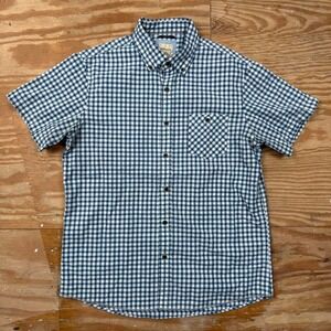 G.H. Bass & Co plaid blue short‎ sleeve button up shirt